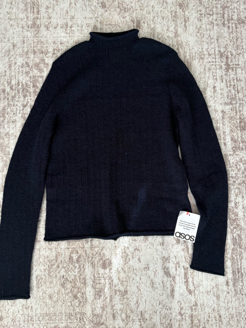 ASOS Blue Turtleneck Lightweight Knit Sweater